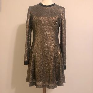 Gold Sequin Party Dress